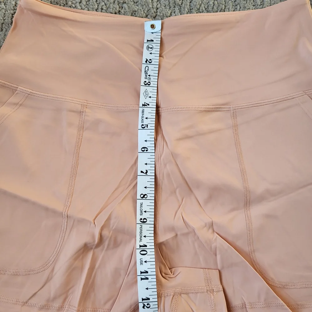 Women’s Wide Leg High Waisted Athletic Shorts – Pinspark – Peach – Size M – NWT - Picture 3 of 10